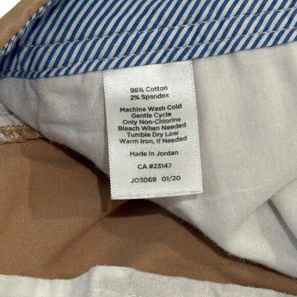 Talbots Womens 12 Relaxed Chino Shorts Tan Cotton Stretch Pockets Casual Preppy - Picture 3 of 7